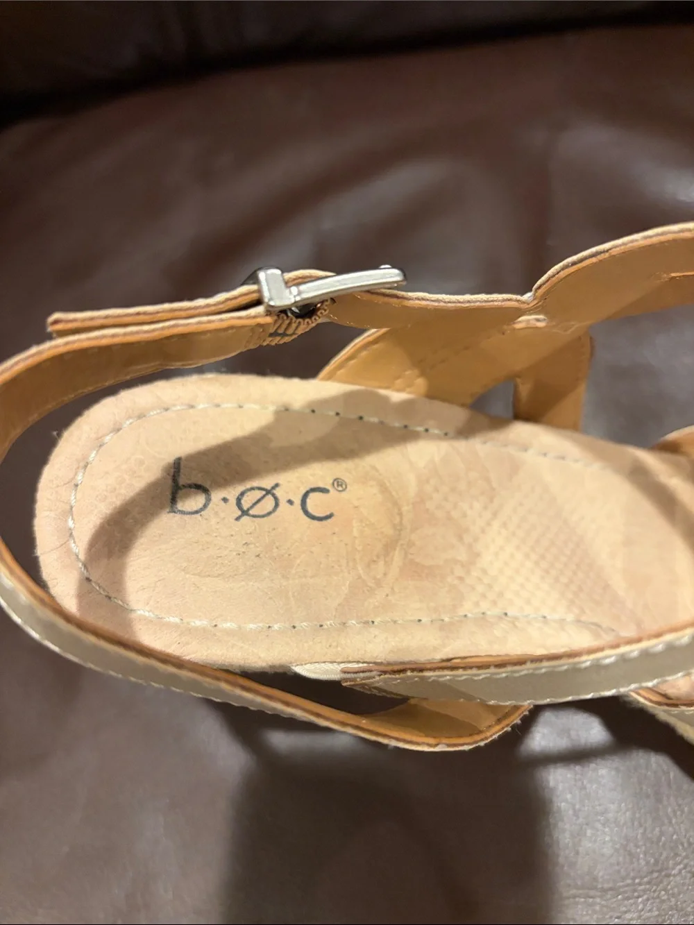 b.o.c. Women's Neutral Strappy Espadrille Wedge Sandals